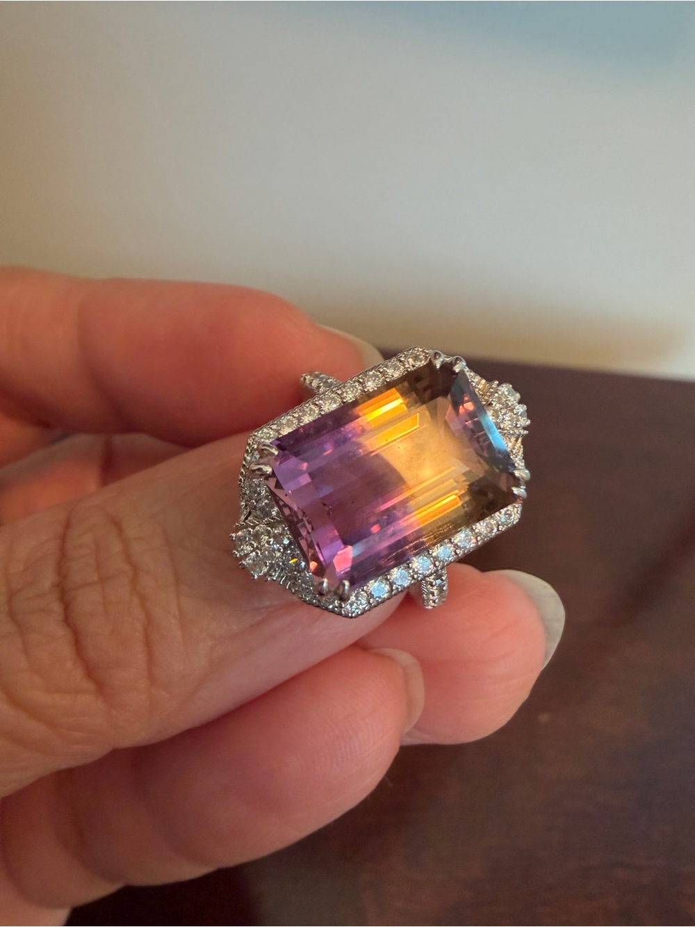 NWOT JUDITH RIPKA STERLING SILVER AMETRINE & DMQ RING, size 5.25 gorgeous! - Picture 7 of 9